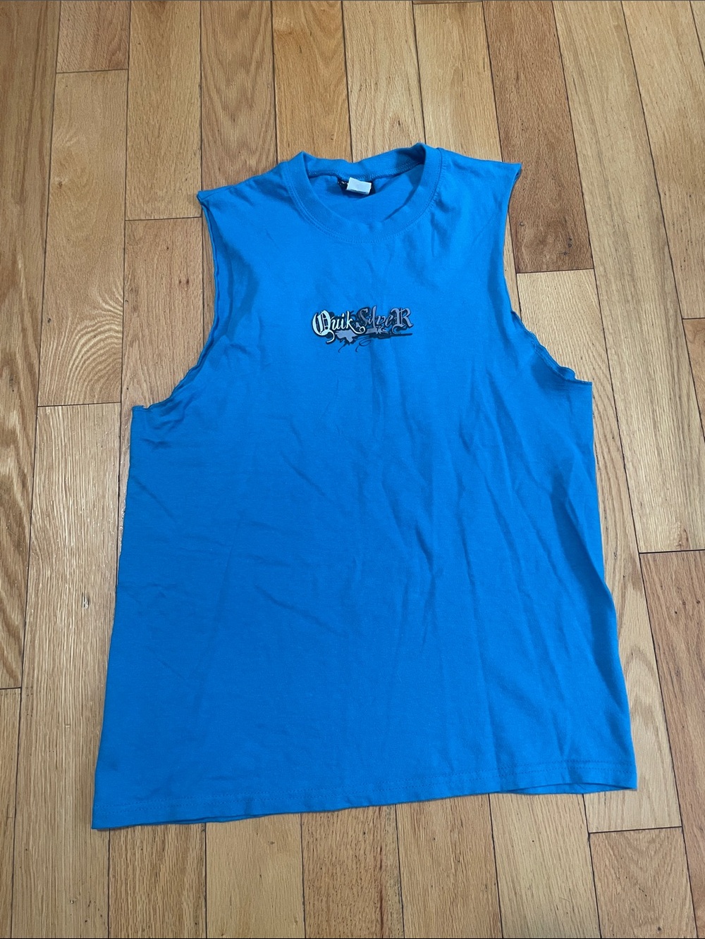 Quiksilver Bright Blue Muscle Tank with Chest Logo